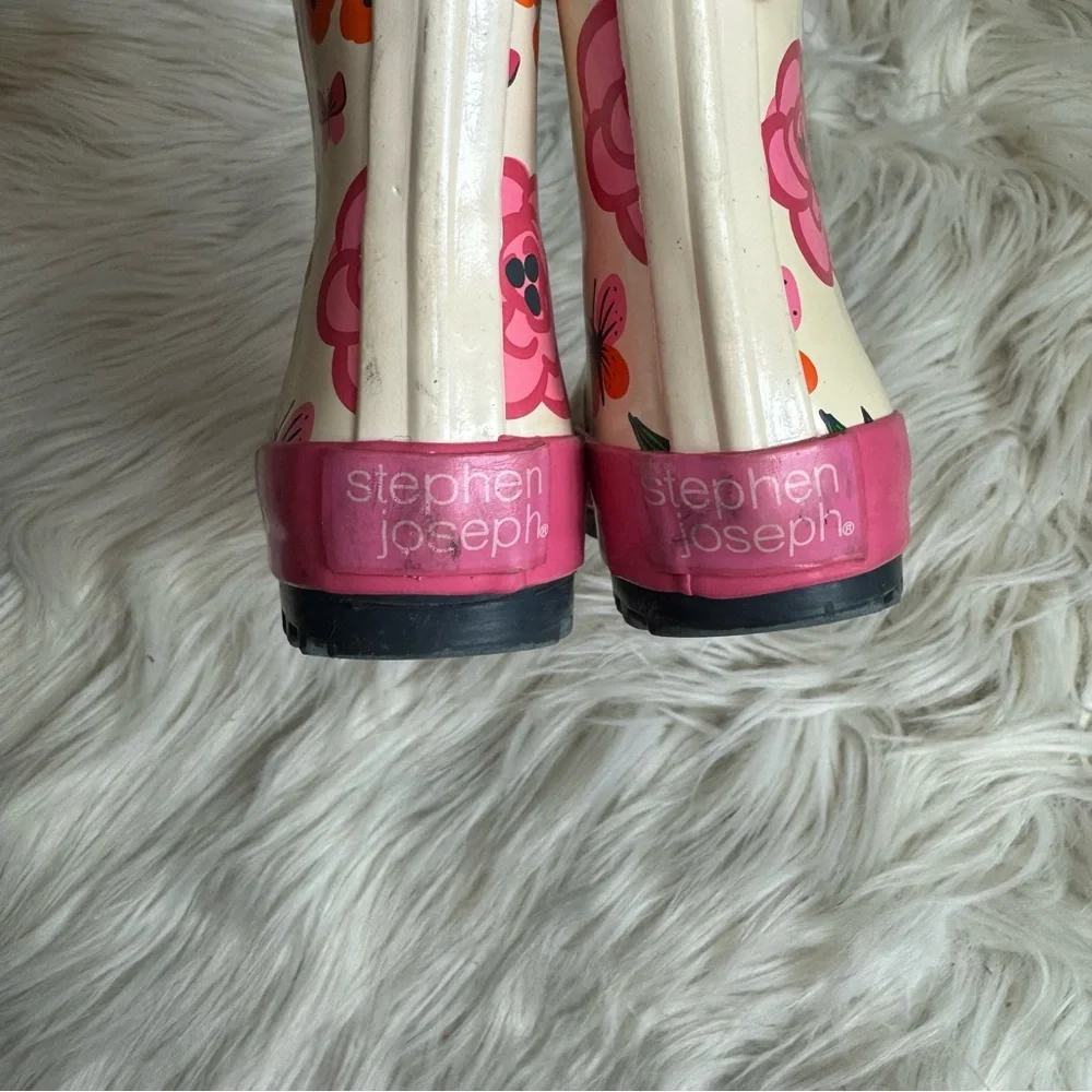Stephen Joseph Vibrant Pink Floral Butterfly Rain Boots
